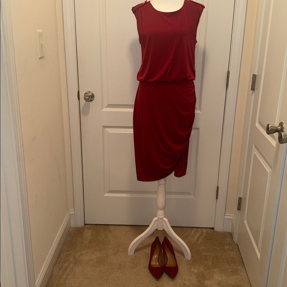 “SOLD” Banana Republic Burgundy Sleeveless Dress - Women’s Size M